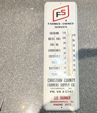 FS Farmer-Owned Service Christian County Advertising Thermometer Taylorville Il picture