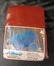 VINTAGE NOS BEDSPREAD FULL CINNAMON/ RUST ORANGE 90