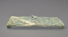 Unique Chinese Nephrite Jade Brush Stand Desk Decoration With Carved Turtle picture