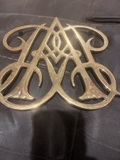 Brass Trivet From Williamsburg Queen Anne Cypher 1950 Vintage picture