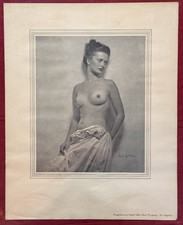 1947 Frank Lockwood Lithograph Semi Nude Woman Pin-Up Rapid Blue Print LA Poster picture