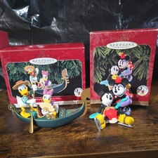 Hallmark Disney Keepsake Ornaments Lot 2 Donald & Daisy, Mickey & Minnie 1997-98 picture