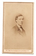 Antique CDV Circa 1860s W. J. Tait Handsome Young Man In Suit NY NY picture