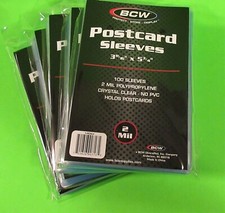 500 U.S. POSTCARD POLY SLEEVES, CRYSTAL CLEAR, NO PVC, ARCHIVAL SAFE,SKU 1-PCSLV picture