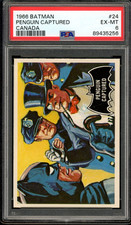 1966 TOPPS OPC CANADA BATMAN BLACK BAT #24 Penguin Captured PSA 6 EX-MT Card picture