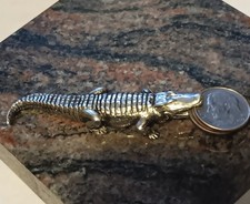 Vintage Mechanical Gator ROACH CLIP Silver tone picture