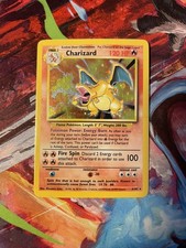 Base Set Charizard 4/102 — damaged — Authentic Holo Rare Vintage Pokemon Card picture