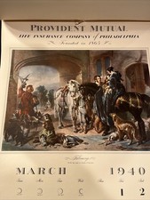 Vintage 1940 75th Anniversary Calendar Provident Mutual Ins. Philly PA picture