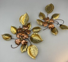 Vintage Home Interiors Dogwood Blossom Wall Decor Brass/Copper picture
