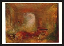 Postcard Vtg Art jmw Turner interior at Petworth 1988 Tate Gallery picture