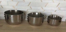 Vintage Farberware Nesting 3 Bowl Set Stainless Steel 2 Thumb Rings On Each MCM picture