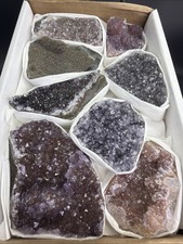 Uruguay Rainbow Amethyst Druzy Agate Crystal Flat Natural Mineral Specimens picture