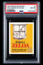 1992 MERLIN NINTENDO THE LEGEND OF ZELDA STICKERS #4 PSA 8 - SUPER RARE picture