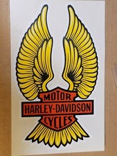 HARLEY DAVIDSON WINGS VINTAGE 1970's WINDOW STICKER MOTORCYCLE DECAL 4.5