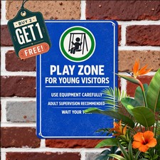 Children Playground Property Warning Sign Outdoor Safety Metal Decor picture