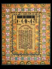 Judaica Art Shiviti Menorah Hand Painted Original Jewish Calligraphy 45x35 cm picture
