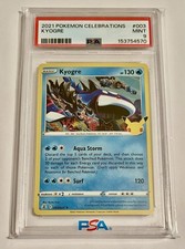 PSA 9 Kyogre #003 Pokémon Celebrations 25th Anniversary 2021 MINT Trading Card picture