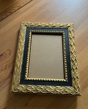 Vintage Burnes Gold Black Picture Frame Hollywood Regency Art Deco 10x8 Frame picture