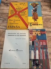 4 1960s Souvenir Items -Spain/Portugal. 3 Maps And Art Exhibit Booklet. picture