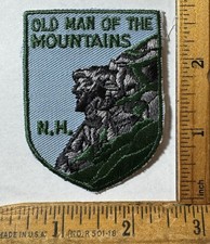Vintage New Hampshire Old Man Of The Mountains Iron On Patch Travel Souvenir picture