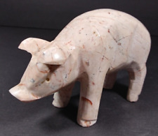 Granite Pink Pig Farm Animal Figurine picture