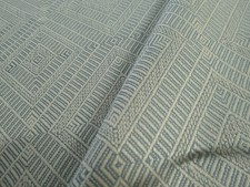 Schumacher Geometric Weave Indoor/Outdoor Linen in Chambray 2.75 Yards picture
