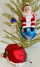 Santa's Best Santa on Globe /Thomas Pacconi Stocking/Santa Hat Ornaments picture