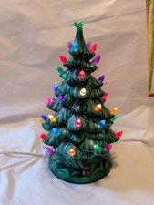 Vintage 70s Ceramic Lighted Christmas Tree 12 In picture