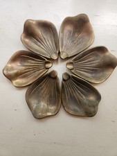 Vintage Italian Brass Flower Ashtray Petals Lot Of 6 picture