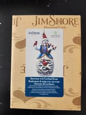 Jim Shore Snowman Cardinal Scene Figurine Heartwood Creek Christmas Box 6009686 picture