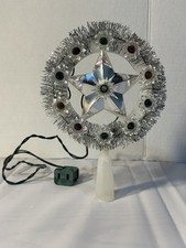 Vintage Liberty Bell 11 Light Blinking Wreath Star Christmas Tree Topper Tested picture