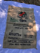 Burlap Beneticio Santa Rosa  Sack Bag Jute Coffee House Art Sturdy Heavy Fabric picture