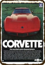 1974 CHEVROLET CHEVY CORVETTE Car Vintage-Look DECORATIVE REPLICA METAL SIGN picture