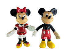 Vintage Disney 1980s - Mickey & Minnie Posable Figures - Hard Plastic 7