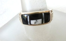 NWT Navajo Allen Tolino White Buffalo Band Ring 925 Sterling Silver Sz 8.5 picture