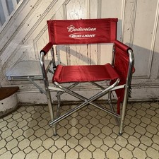 RARE Vintage Budweiser Folding Seat Camp Aluminum Chair By Picnic Time picture