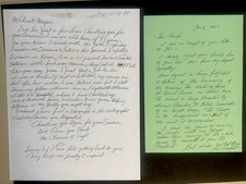Van T. Barfoot & Clarence Craft Signed Handwritten Letters (2) Medal of Honor picture