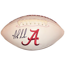 Nick Saban Autographed Alabama Crimson Tide Logo Football picture
