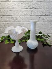 EO Brody Co Hobnail Bud Vase 7.5” and 6.25