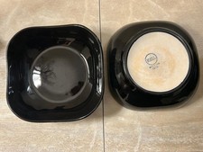5-VINTAGE HALL BOWLS #1210 BLACK MODERN DESIGN 6 1/4