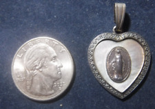 Beautiful Heart Shaped Miraculous Medal Sterling Silver picture