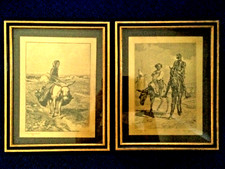 Lot X2 VTG.1857Mexico Engraving/Bronze Coleccion Fam.Aranda E.Velz D.Quixote etc picture