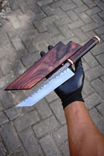 Hand Forged Fantasy Steel Chef Knife, Japanese-Style, Wooden Handle & Sheath picture
