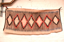 ATQ LARGE Navajo Rug Native American Indian Crystal Weaving 56x24 Textile VTG picture