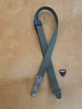 (Good) Spanish Military Surplus OD Green Rifle Sling With Stud Plate Mauser Fr8 picture