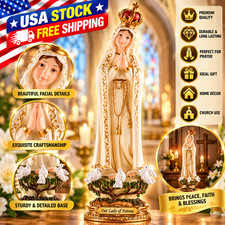 8 Inch Hand Painted Our Lady of Fatima Religious Resin Statue picture