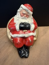 Vintage Banthrico Metal Coin Bank, Rapid City National Bank SD Sleeping Santa picture