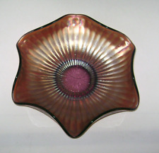 Antique Fenton  Stippled Rays Amethyst Carnival Glass Bowl picture