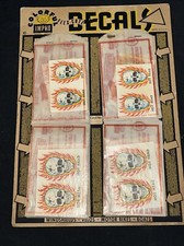 NOS Vintage Impko Flaming Skulls Decals Store Counter Display - Dave Ohrt Estate picture