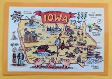 Postcard IA: Iowa State Map. picture